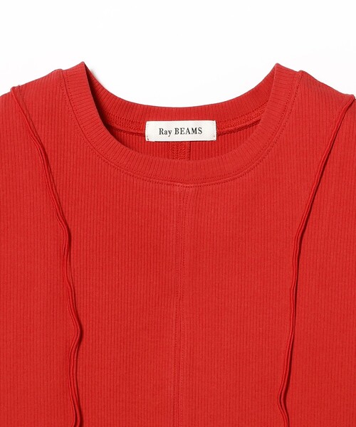 リブ フロント スリット ノースリーブ カットソー（Tシャツ