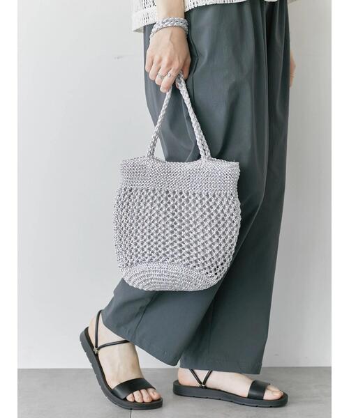 Samansa Mos2 blue（サマンサモスモスブルー）の「メタリックメッシュバッグ（ハンドバッグ・レディース・ブラック/シルバー/ブルー・F）」の3枚目の写真