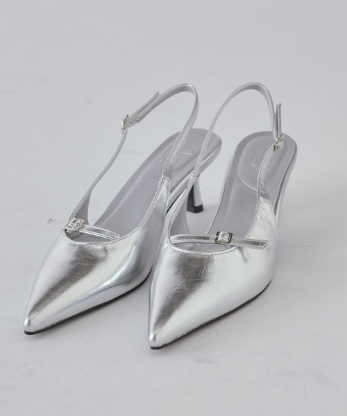 Lui's（ルイス）の「スリングバックストラップミュール（パンプス・レディース・ブラック/シルバー・23.5/24.5）」の2枚目の写真