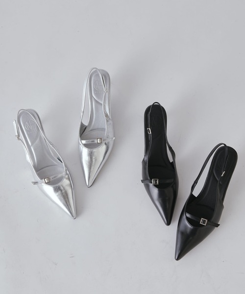 Lui's（ルイス）の「スリングバックストラップミュール（パンプス・レディース・ブラック/シルバー・23.5/24.5）」の7枚目の写真