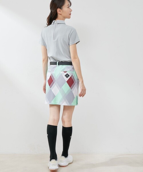 JUN&ROPE'(ジュンアンドロペ)の「【UV】【接触冷感】マルチアーガイル柄 スカート(スカート・レディース・グレー/ライトグリーン/ピンク・L/M/S)」の6枚目の写真