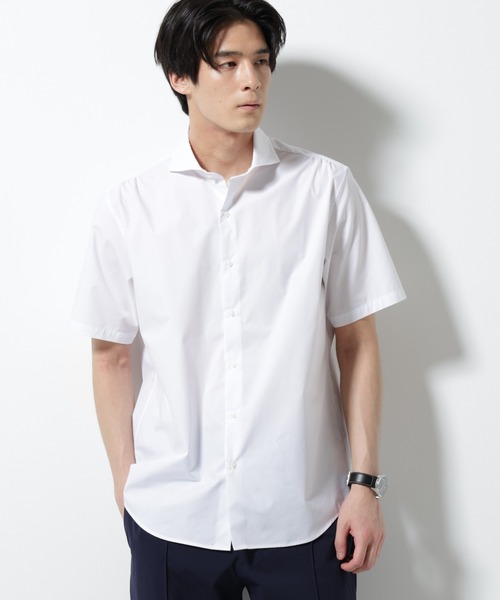 NANO universe(ナノユニバース)の「「N shirt」 速乾 ホリゾンタルカラーシャツ半袖(シャツ/ブラウス・メンズ・ブルーグレー/ライトブルー/ホワイト・S/M/L)」の2枚目の写真
