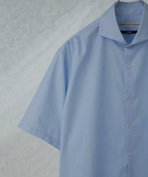 NANO universe(ナノユニバース)の「「N shirt」 速乾 ホリゾンタルカラーシャツ半袖(シャツ/ブラウス・メンズ・ブルーグレー/ライトブルー/ホワイト・S/M/L)」の6枚目の写真