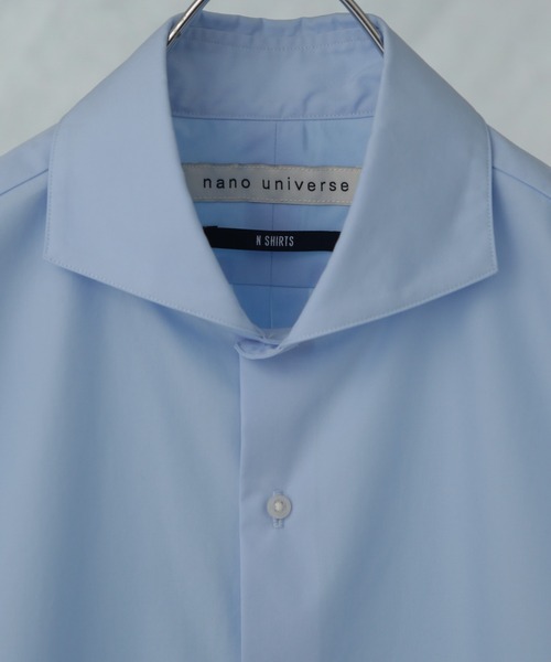 NANO universe(ナノユニバース)の「「N shirt」 速乾 ホリゾンタルカラーシャツ半袖(シャツ/ブラウス・メンズ・ブルーグレー/ライトブルー/ホワイト・S/M/L)」の9枚目の写真