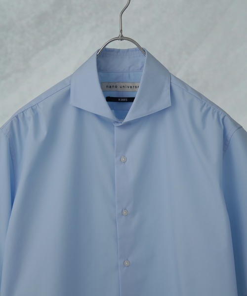 NANO universe(ナノユニバース)の「「N shirt」 速乾 ホリゾンタルカラーシャツ半袖(シャツ/ブラウス・メンズ・ブルーグレー/ライトブルー/ホワイト・S/M/L)」の5枚目の写真