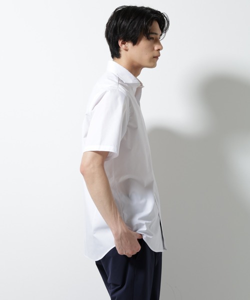 NANO universe(ナノユニバース)の「「N shirt」 速乾 ホリゾンタルカラーシャツ半袖(シャツ/ブラウス・メンズ・ブルーグレー/ライトブルー/ホワイト・S/M/L)」の12枚目の写真