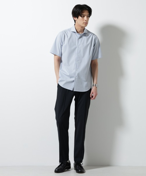 NANO universe(ナノユニバース)の「「N shirt」 速乾 ホリゾンタルカラーシャツ半袖(シャツ/ブラウス・メンズ・ブルーグレー/ライトブルー/ホワイト・S/M/L)」の21枚目の写真