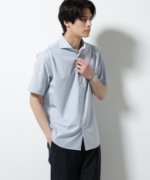 NANO universe(ナノユニバース)の「「N shirt」 速乾 ホリゾンタルカラーシャツ半袖(シャツ/ブラウス・メンズ・ブルーグレー/ライトブルー/ホワイト・S/M/L)」の18枚目の写真