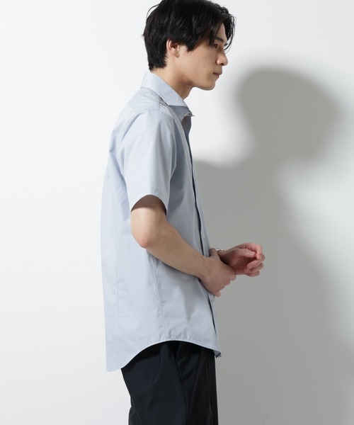 NANO universe(ナノユニバース)の「「N shirt」 速乾 ホリゾンタルカラーシャツ半袖(シャツ/ブラウス・メンズ・ブルーグレー/ライトブルー/ホワイト・S/M/L)」の19枚目の写真