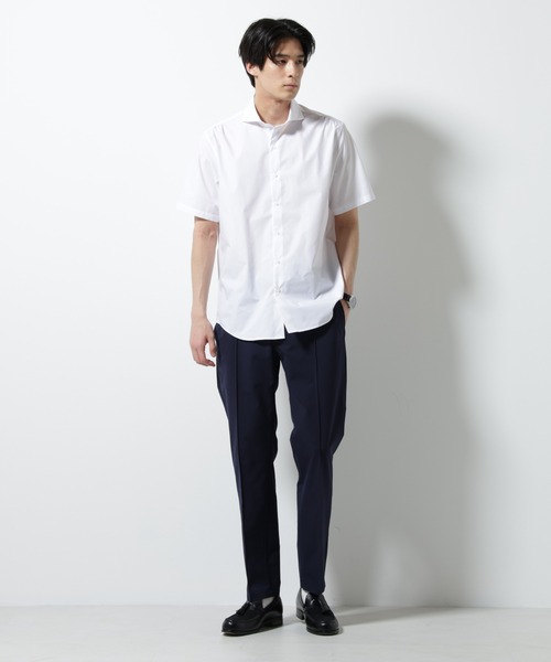 NANO universe(ナノユニバース)の「「N shirt」 速乾 ホリゾンタルカラーシャツ半袖(シャツ/ブラウス・メンズ・ブルーグレー/ライトブルー/ホワイト・S/M/L)」の14枚目の写真