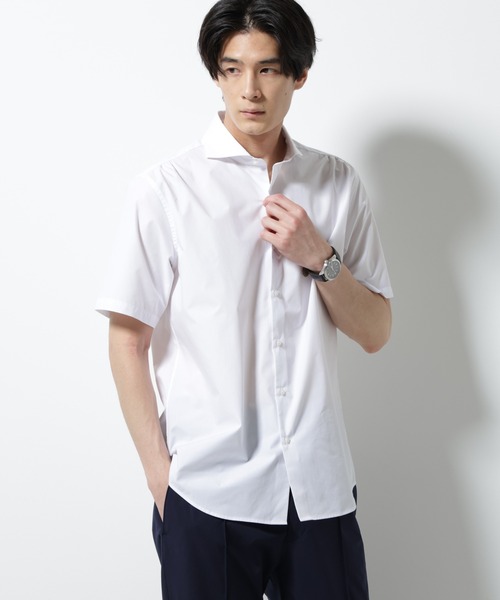 セール】「N shirt」 速乾 ホリゾンタルカラーシャツ半袖