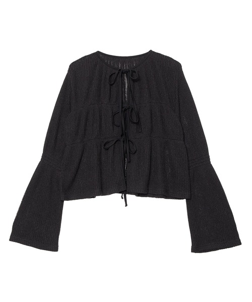 PUNYUS（プニュズ）の「フロントリボンカーディガン（カーディガン/ボレロ・レディース・ブラック/ブラウン・1/2/3/4）」の13枚目の写真