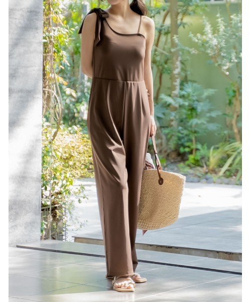 Re:EDIT（リエディ）の「[UVカット][接触冷感][速乾][水陸両用][DAILY SWIM][低身長/高身長サイズ有]ラッシュガードカップ付きアシンメトリーリボンオールインワン[返品交換不可]（水着・レディース・ブラウン/ブラック/グレイッシュベージュ・SHORT/MEDIUM/TALL/LARGE）」の17枚目の写真