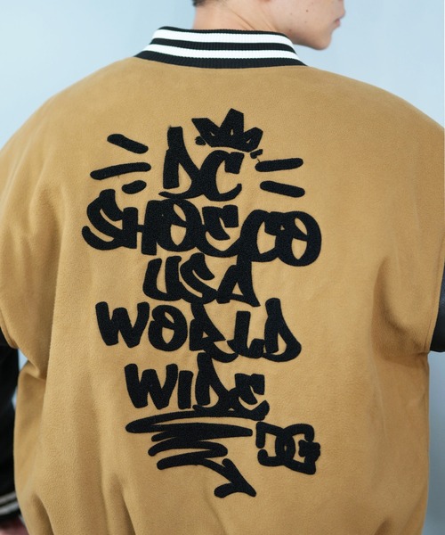 DC(ディーシー)の「DC/ディーシー 25 VARSITY JACKET スタジアムジャケット DJK254024(スタジャン・メンズ・ベージュ×ブラック/ブラック×ホワイト・L/M/XL)」の10枚目の写真