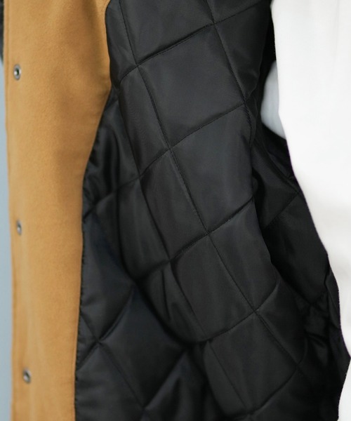 DC(ディーシー)の「DC/ディーシー 25 VARSITY JACKET スタジアムジャケット DJK254024(スタジャン・メンズ・ベージュ×ブラック/ブラック×ホワイト・L/M/XL)」の13枚目の写真