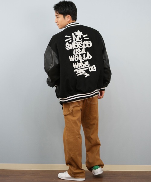 DC(ディーシー)の「DC/ディーシー 25 VARSITY JACKET スタジアムジャケット DJK254024(スタジャン・メンズ・ベージュ×ブラック/ブラック×ホワイト・L/M/XL)」の4枚目の写真