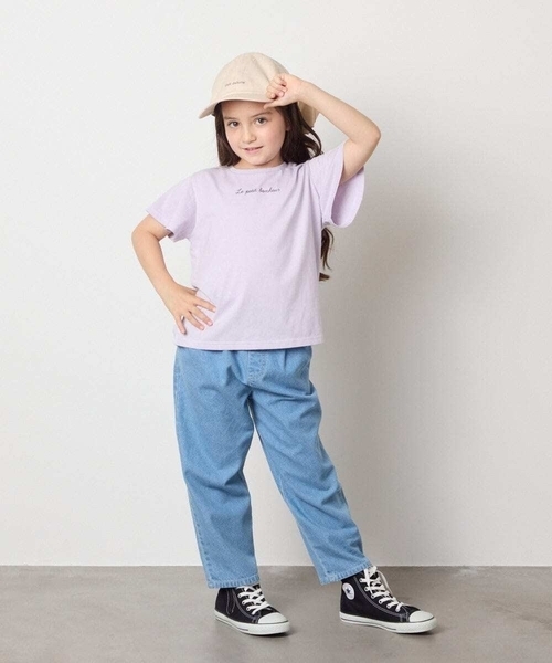 a.v.v（アーヴェヴェ）の「[100-160]【WEB限定/接触冷感】フレアスリーブTシャツ（Tシャツ/カットソー・キッズ・ライラック/ホワイト/ライトブルー・110/100/120/130/140/160/150）」の5枚目の写真