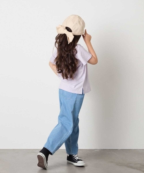 a.v.v（アーヴェヴェ）の「[100-160]【WEB限定/接触冷感】フレアスリーブTシャツ（Tシャツ/カットソー・キッズ・ライラック/ホワイト/ライトブルー・110/100/120/130/140/160/150）」の6枚目の写真