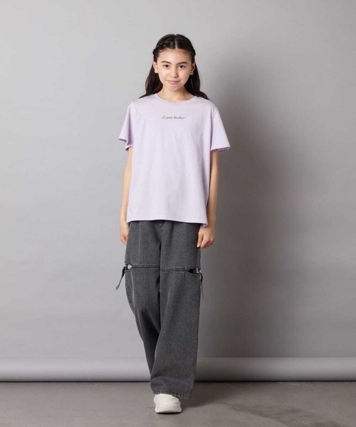 a.v.v（アーヴェヴェ）の「[100-160]【WEB限定/接触冷感】フレアスリーブTシャツ（Tシャツ/カットソー・キッズ・ライラック/ホワイト/ライトブルー・110/100/120/130/140/160/150）」の8枚目の写真