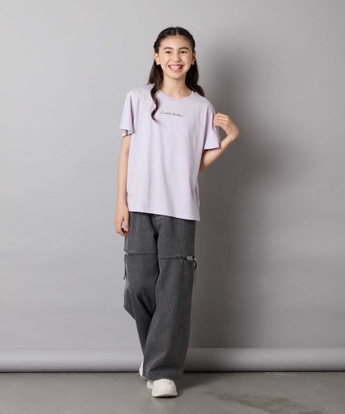 a.v.v（アーヴェヴェ）の「[100-160]【WEB限定/接触冷感】フレアスリーブTシャツ（Tシャツ/カットソー・キッズ・ライラック/ホワイト/ライトブルー・110/100/120/130/140/160/150）」の11枚目の写真