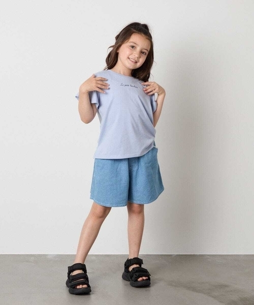 a.v.v（アーヴェヴェ）の「[100-160]【WEB限定/接触冷感】フレアスリーブプチロゴTシャツ（Tシャツ/カットソー・キッズ・ライラック/ホワイト/ライトブルー・110/100/120/130/140/160/150）」の20枚目の写真