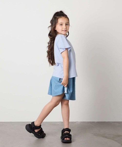 a.v.v（アーヴェヴェ）の「[100-160]【WEB限定/接触冷感】フレアスリーブプチロゴTシャツ（Tシャツ/カットソー・キッズ・ライラック/ホワイト/ライトブルー・110/100/120/130/140/160/150）」の14枚目の写真