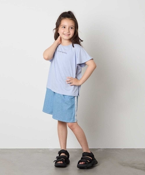 a.v.v（アーヴェヴェ）の「[100-160]【WEB限定/接触冷感】フレアスリーブプチロゴTシャツ（Tシャツ/カットソー・キッズ・ライラック/ホワイト/ライトブルー・110/100/120/130/140/160/150）」の15枚目の写真