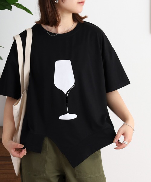 FUNALIVE(ファンアライブ)の「je crois soi グラスプリント カットソー(Tシャツ/カットソー・レディース・ベージュ/ブラック/オフホワイト・FREE)」の8枚目の写真