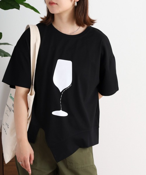 FUNALIVE(ファンアライブ)の「je crois soi グラスプリント カットソー(Tシャツ/カットソー・レディース・ベージュ/ブラック/オフホワイト・FREE)」の9枚目の写真