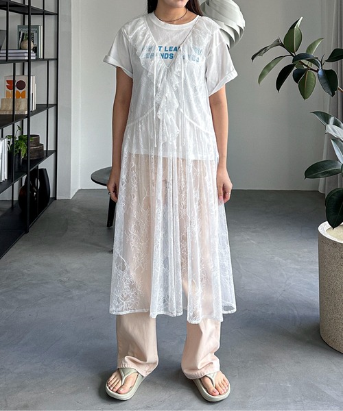 PILIT（ピリット）の「レースラッフル ワンピース（ワンピース・レディース・オフホワイト・MEDIUM）」の12枚目の写真