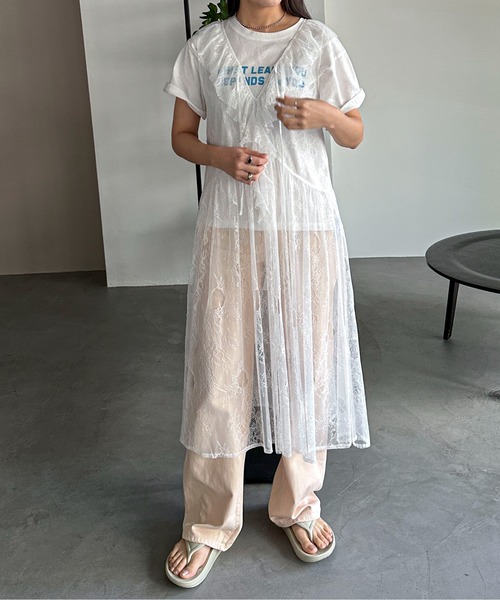 PILIT（ピリット）の「レースラッフル ワンピース（ワンピース・レディース・オフホワイト・MEDIUM）」の11枚目の写真
