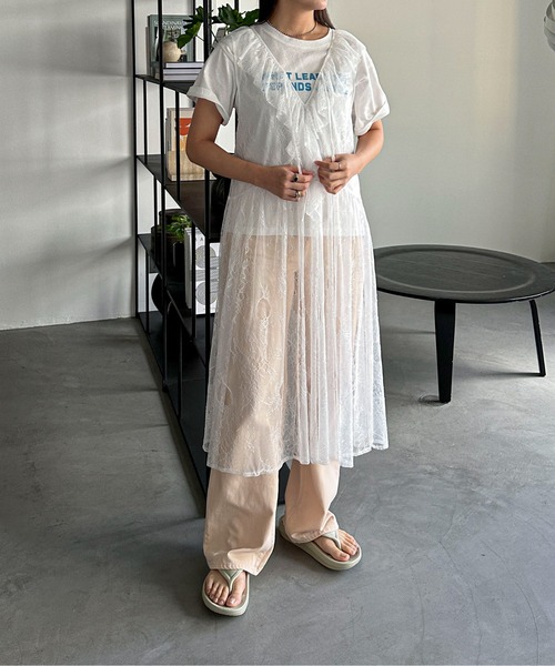 PILIT（ピリット）の「レースラッフル ワンピース（ワンピース・レディース・オフホワイト・MEDIUM）」の10枚目の写真