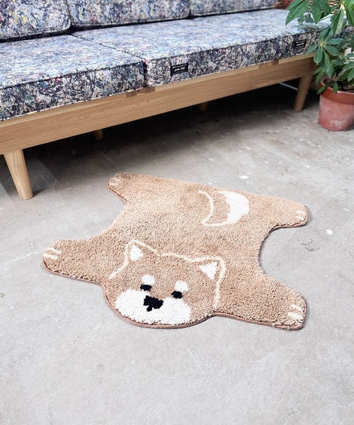 セール】6A3 犬のひらきマット 60×66 玄関 リビング 柴犬 シュナウザー