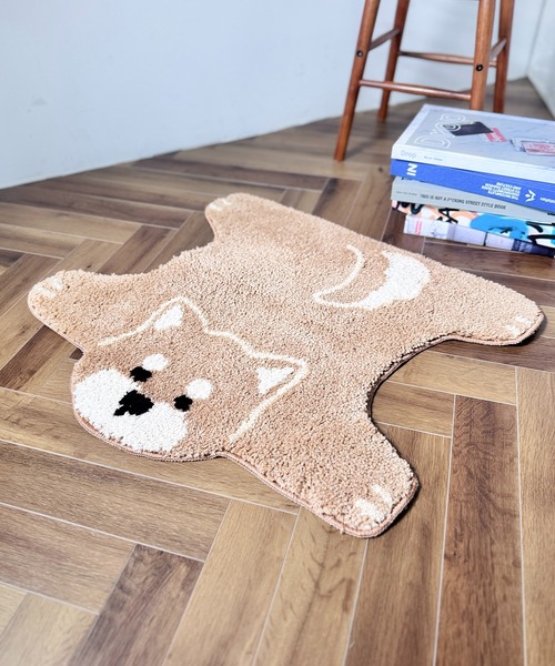 セール】6A3 犬のひらきマット 60×66 玄関 リビング 柴犬