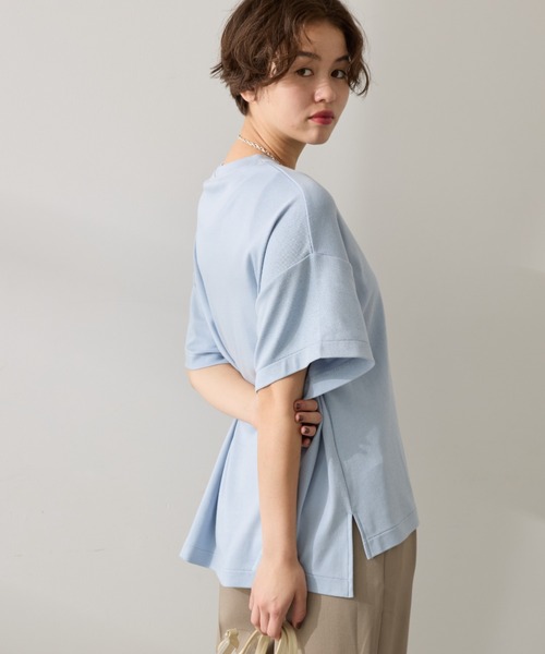 AMERICAN HOLIC(アメリカンホリック)の「接触冷感スムースボクサーTシャツ(Tシャツ/カットソー・レディース・グレイッシュベージュ/オフホワイト/チャコールグレー/ブルー/グリーン・M/L)」の5枚目の写真