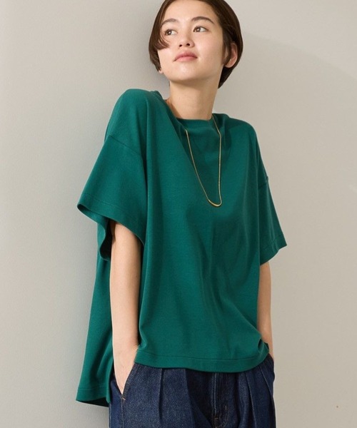 AMERICAN HOLIC(アメリカンホリック)の「接触冷感スムースボクサーTシャツ(Tシャツ/カットソー・レディース・グレイッシュベージュ/オフホワイト/チャコールグレー/ブルー/グリーン・M/L)」の4枚目の写真