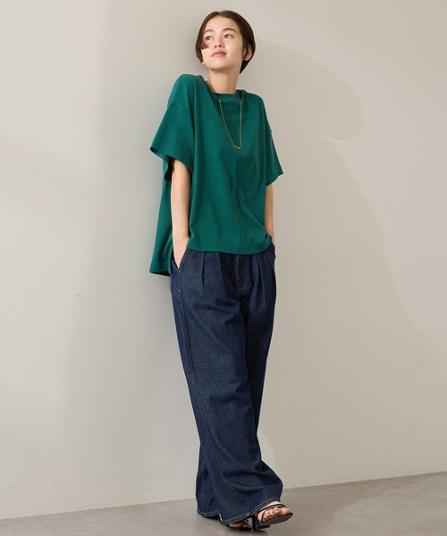 AMERICAN HOLIC(アメリカンホリック)の「接触冷感スムースボクサーTシャツ(Tシャツ/カットソー・レディース・グレイッシュベージュ/オフホワイト/チャコールグレー/ブルー/グリーン・M/L)」の15枚目の写真