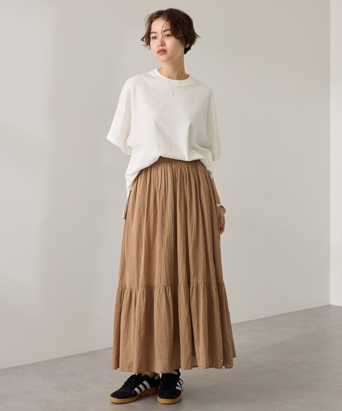 AMERICAN HOLIC(アメリカンホリック)の「接触冷感スムースボクサーTシャツ(Tシャツ/カットソー・レディース・グレイッシュベージュ/オフホワイト/チャコールグレー/ブルー/グリーン・M/L)」の8枚目の写真
