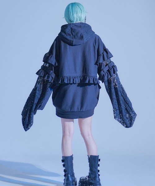 ililil イルイルイル フリルパーカー ililil/イルイルイル』【ふわふわの嘘で包んだ天使のレース