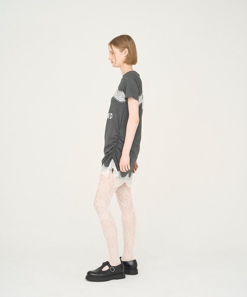 Nora Lily elle（ノラリリーエル）の「【Nora Lily】「elle」Lingerie Hybrid Logo Tee Dress（Tシャツ/カットソー・レディース・ホワイト/ヘザーグレー・FREE）」の12枚目の写真