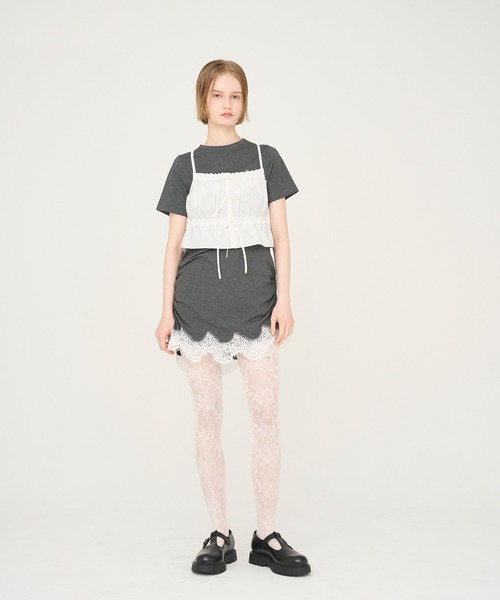 セール】【Nora Lily】「elle」Lingerie Hybrid Logo Tee Dress
