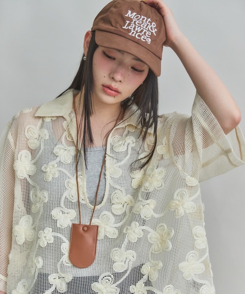 MIRROR STOKE(ミラーストーク)の「【ZOZO限定】FLOWER MESH TOPS/フラワーメッシュトップス(シャツ/ブラウス・レディース・ブラック/アイボリー・MEDIUM)」の9枚目の写真