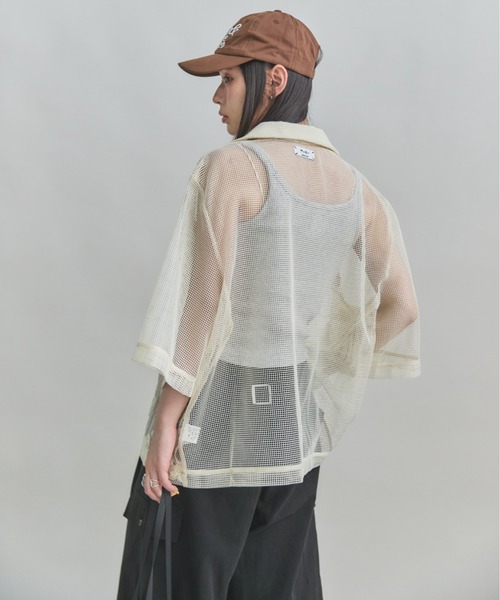 MIRROR STOKE(ミラーストーク)の「【ZOZO限定】FLOWER MESH TOPS/フラワーメッシュトップス(シャツ/ブラウス・レディース・ブラック/アイボリー・MEDIUM)」の12枚目の写真