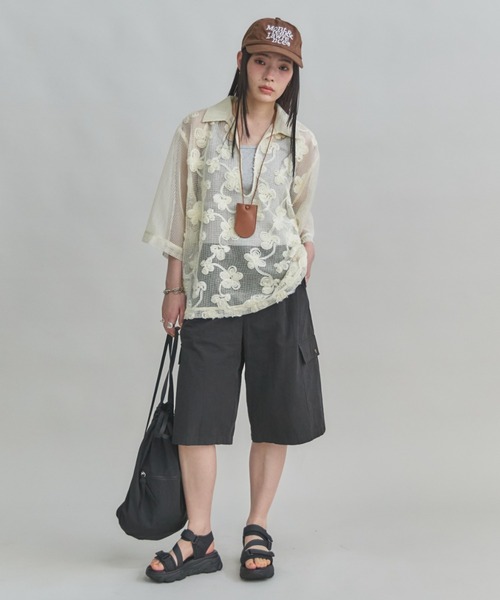 ブラウス シャツ 「ZOZO限定」FLOWER MESH TOPS レディース セール】【ZOZO限定】FLOWER MESH TOPS（シャツ/ブラウス