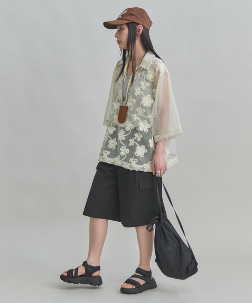 ブラウス シャツ 「ZOZO限定」FLOWER MESH TOPS レディース セール】【ZOZO限定】FLOWER MESH TOPS（シャツ/ブラウス