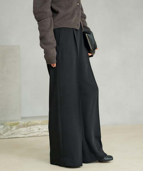 【新品】Plage douce cotton スラックス セール】tuck wide スラックス（スラックス）｜Plage