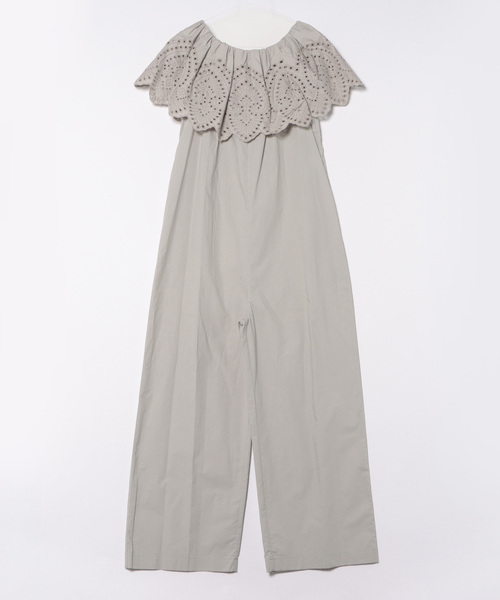 Scrap Book（スクラップブック）の「【Scrap Book】レースサロペット（サロペット/オーバーオール・レディース・グレー/ブラック/ベージュ・FREE）」の2枚目の写真