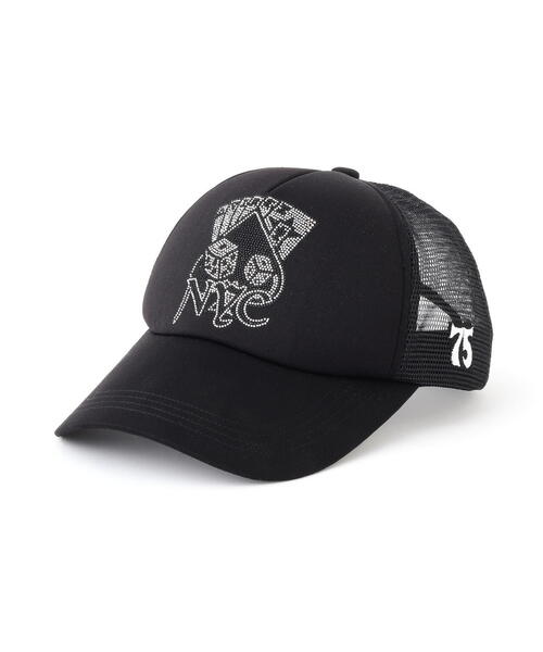 国内発送☆AVIREX☆RHINESTONE VARSITY LOGO MESH CAP AVIREX｜《WOMAN/直営店限定》RHINESTONE VARSITY LOGO MESH CAP
