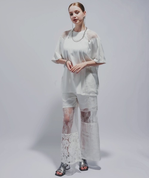 HARE ボルドー レース パンツセットアップ パッチワークレースパンツ(HARE)（その他パンツ）｜HARE（ハレ