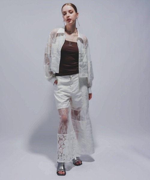 HARE（ハレ）の「パッチワークレースパンツ(HARE)（その他パンツ・レディース・ブラック/ホワイト・FREE）」の4枚目の写真